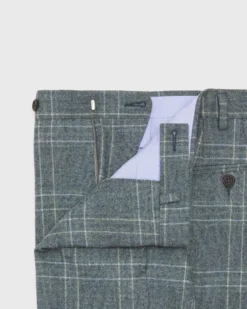 Dress Trouser In Grey/Lovat Mix Plaid Flannel 5 Dress Trouser In Grey/Lovat Mix Plaid Flannel -fashion S70986 34