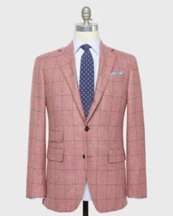 Virgil No. 2 Jacket In Orchid/Blue Windowpane Tweed