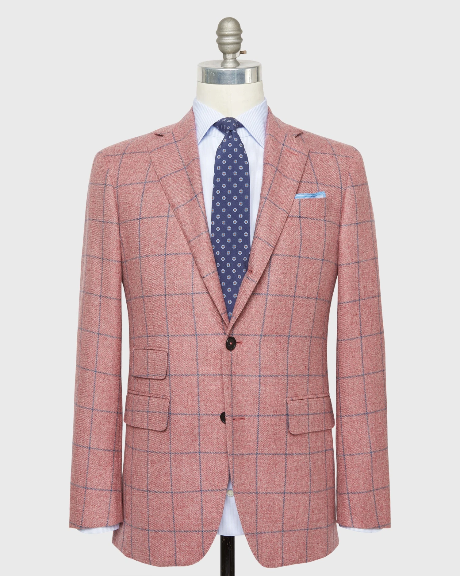 Virgil No. 2 Jacket In Orchid/Blue Windowpane Tweed 1 Virgil No. 2 Jacket In Orchid/Blue Windowpane Tweed
