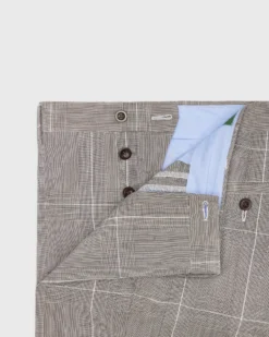 Field Trouser In Flax/Chocolate Glen Plaid Plainweave -fashion S71024 27