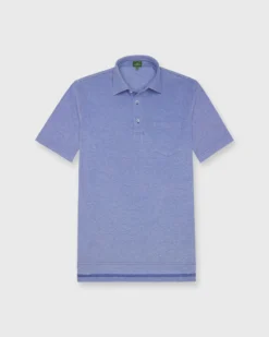 Short-Sleeved Polo In Ink Oxford Pique