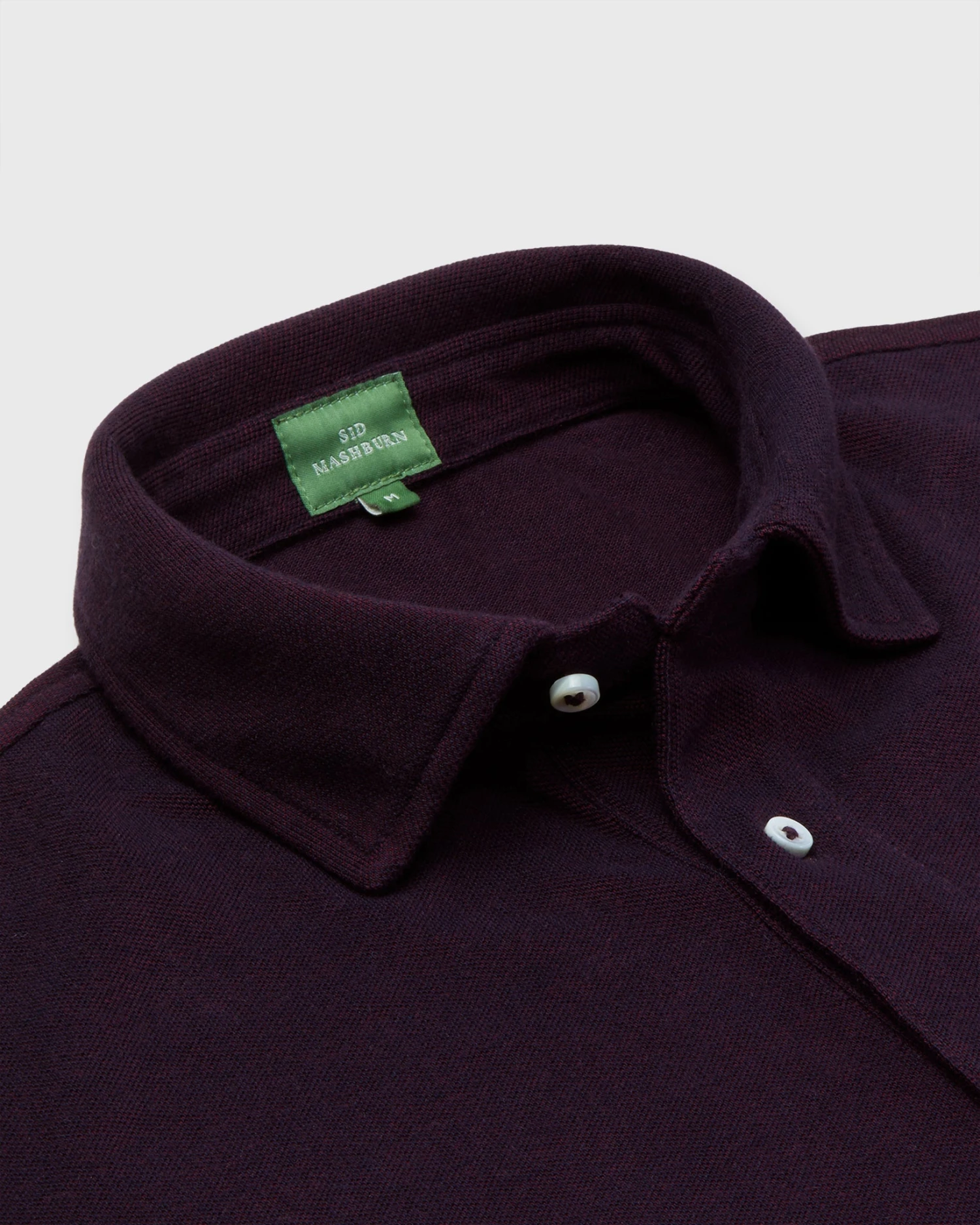 Short-Sleeved Polo In Merlot Dark Oxford Pique 2 Short-Sleeved Polo In Merlot Dark Oxford Pique - Image 2