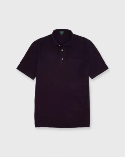 Short-Sleeved Polo In Merlot Dark Oxford Pique