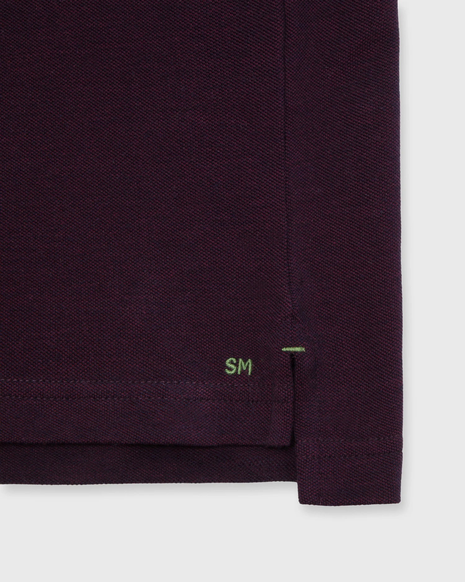 Short-Sleeved Polo In Merlot Dark Oxford Pique 3 Short-Sleeved Polo In Merlot Dark Oxford Pique - Image 3
