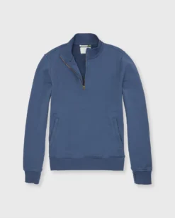 Half-Zip Pullover In Steel Blue French Terry