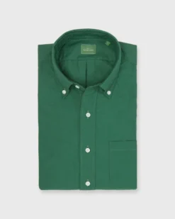 Button-Down Sport Shirt In Green Oxford