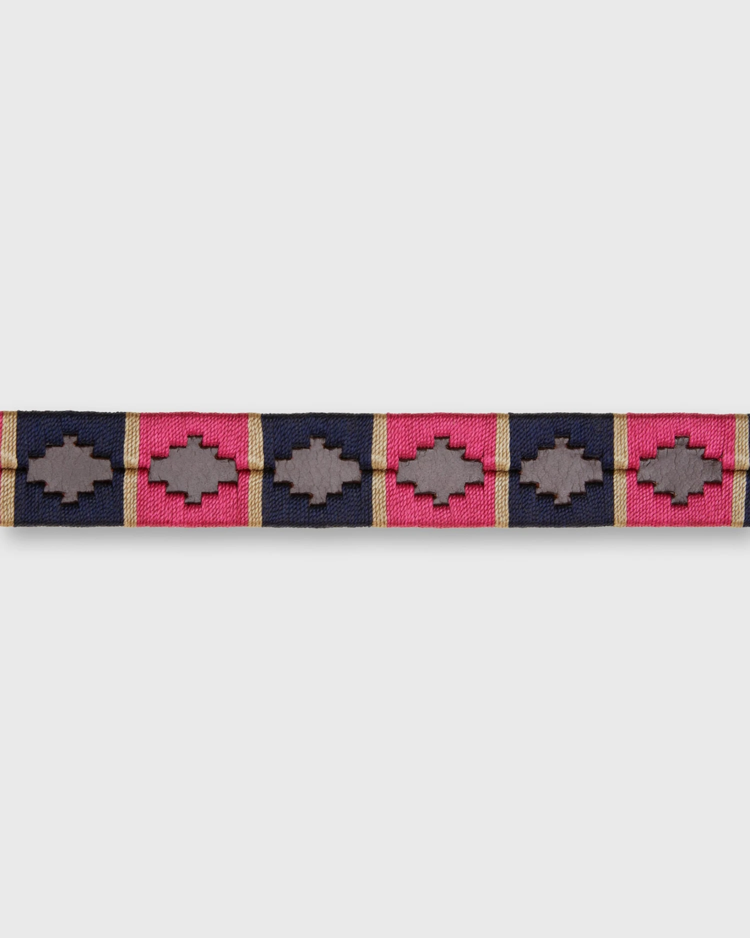 1 1/8" Polo Belt In Berry/Navy/Khaki Chocolate Leather 2 1 1/8" Polo Belt In Berry/Navy/Khaki Chocolate Leather - Image 2