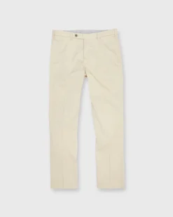 Garment-Dyed Sport Trouser In Sand Cotton/Silk Stretch Poplin