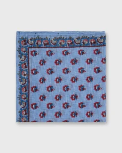 Linen/Cotton Print Pocket Square In Sky Provencal Floral
