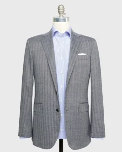 Kincaid No. 4 Jacket In Navy/Bone Escorial Herringbone -fashion S71693 82