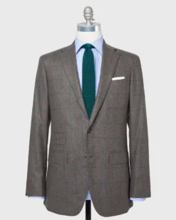 Virgil No. 3 Suit In Brown/Bluegrass Windowpane Flannel