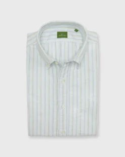 Button-Down Sport Shirt In Lovat Multi Stripe Oxford