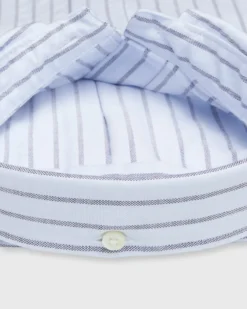 Button-Down Sport Shirt In Sky/Navy Stripe Oxford -fashion S71721 356