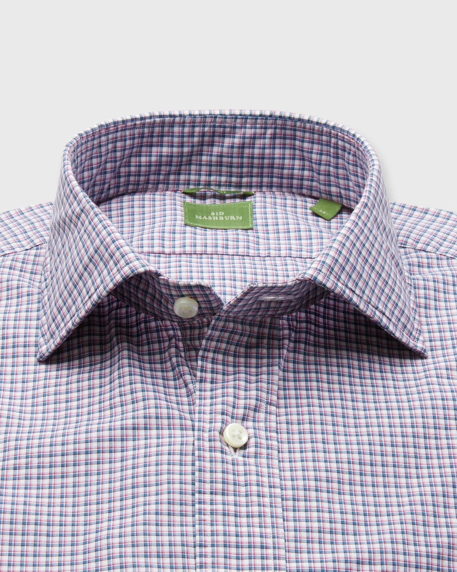 Slim-Fit Spread Collar Sport Shirt In Pink/Blue Small Check Poplin 2 Slim-Fit Spread Collar Sport Shirt In Pink/Blue Small Check Poplin - Image 2