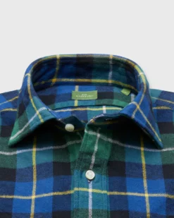 Work Shirt In Green/Blue/Yellow Plaid Brushed Twill -fashion S71731 163