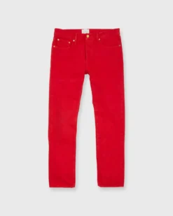 Slim Straight Jean In Red Garment-Dyed Denim -fashion S71743 141