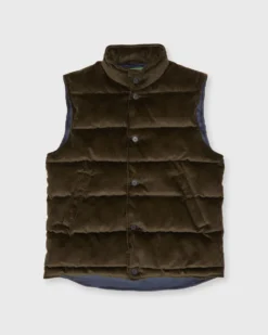 Cashball Vest In Chocolate Corduroy