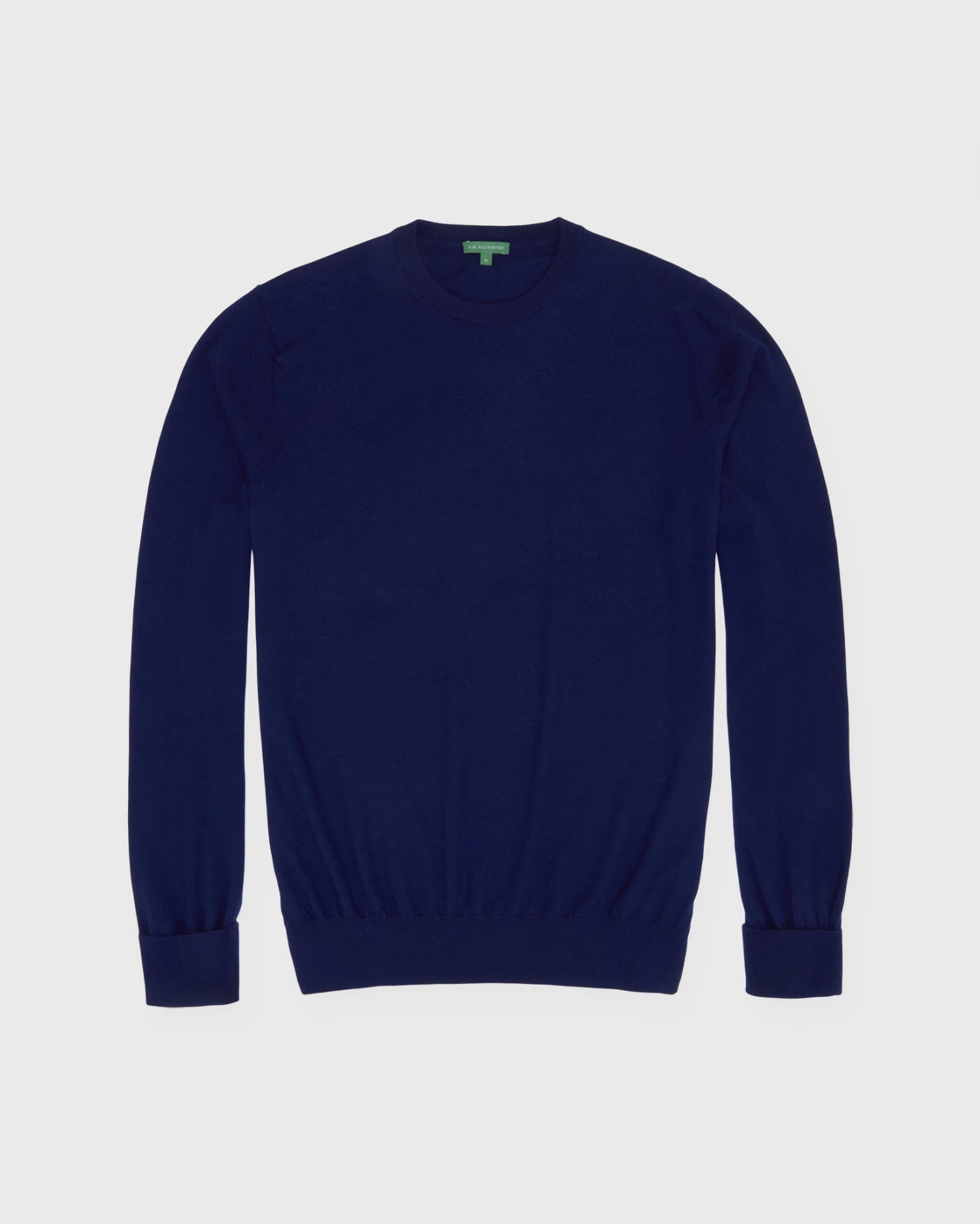 Fine-Gauge Crewneck Sweater In Bright Navy Escorial Wool 1 Fine-Gauge Crewneck Sweater In Bright Navy Escorial Wool