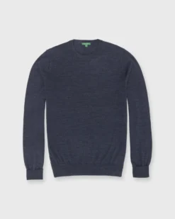Fine-Gauge Crewneck Sweater In Coal Escorial Wool