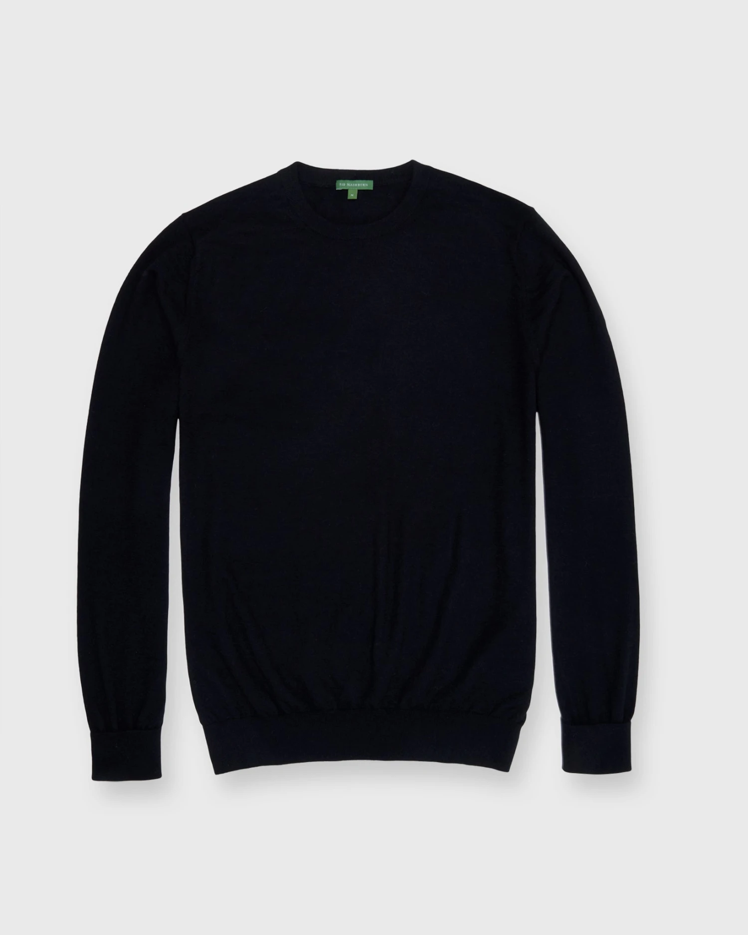 Fine-Gauge Crewneck Sweater In Black Cashmere 1 Fine-Gauge Crewneck Sweater In Black Cashmere