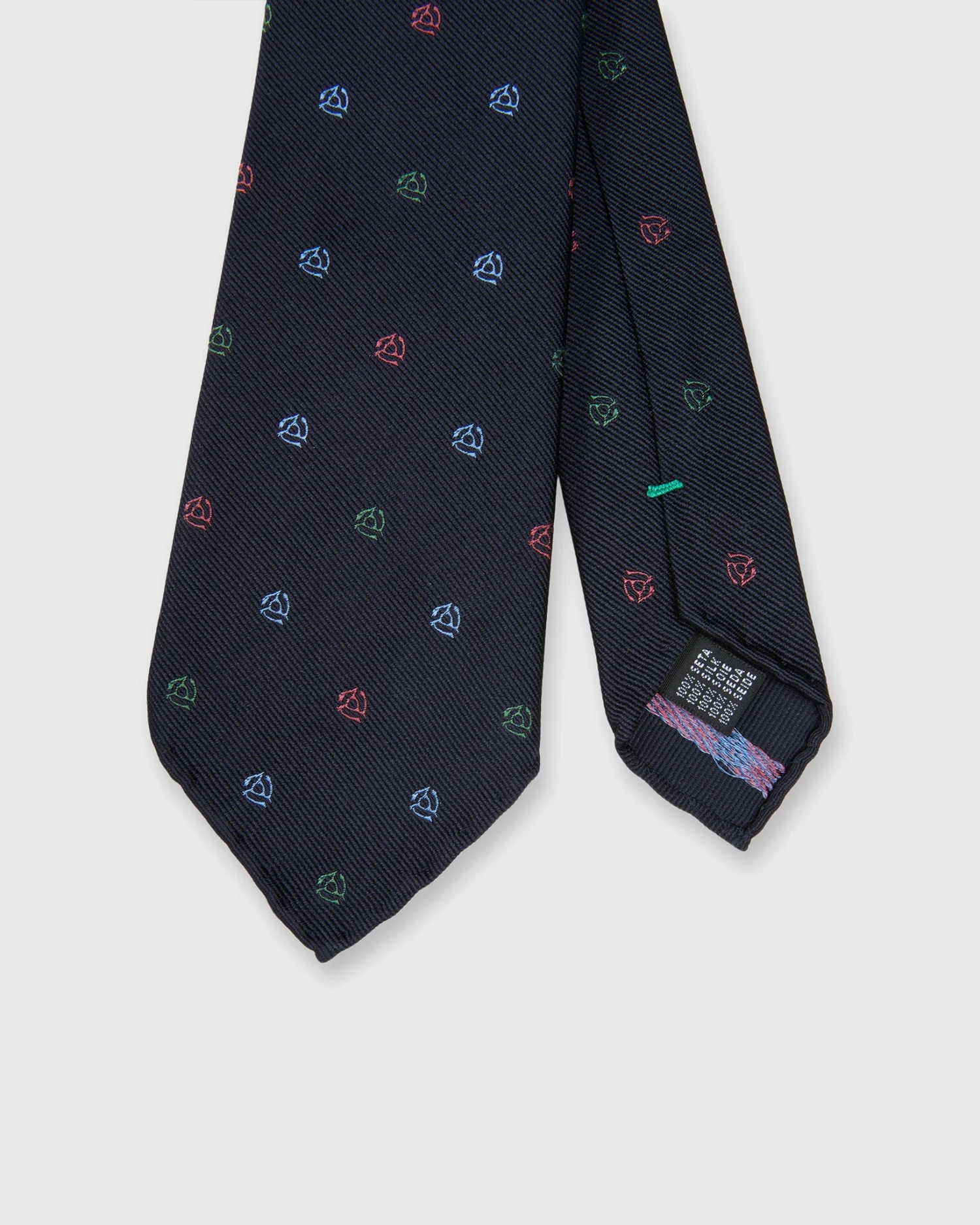 Silk Woven Club Tie In Navy/Multi 45 Turntable Adapter 1 Silk Woven Club Tie In Navy/Multi 45 Turntable Adapter