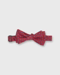 Silk Bow Tie In Red/Blue Foulard