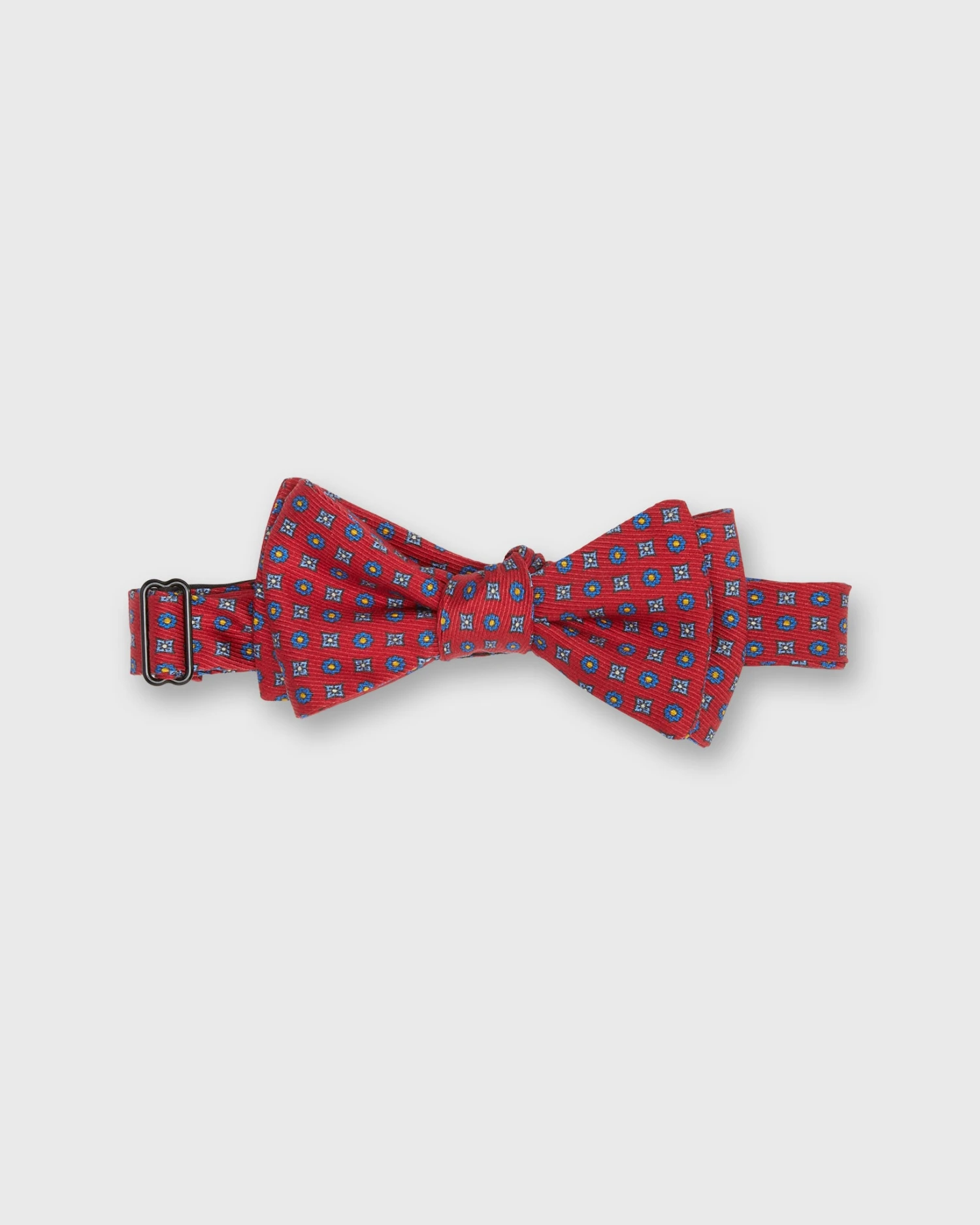 Silk Bow Tie In Red/Blue Foulard 1 Silk Bow Tie In Red/Blue Foulard