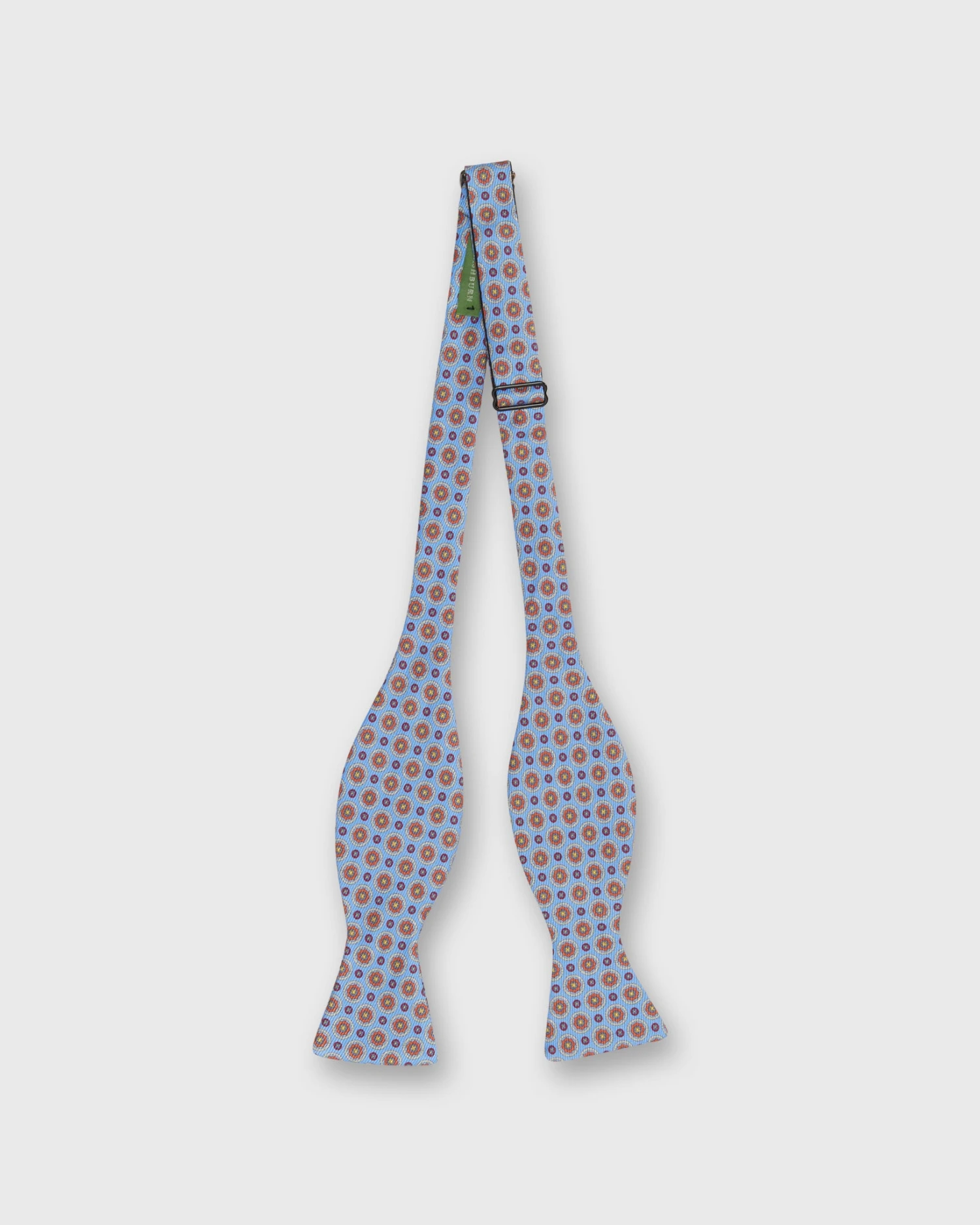 Silk Bow Tie In Light Blue/Red Medallion 2 Silk Bow Tie In Light Blue/Red Medallion - Image 2