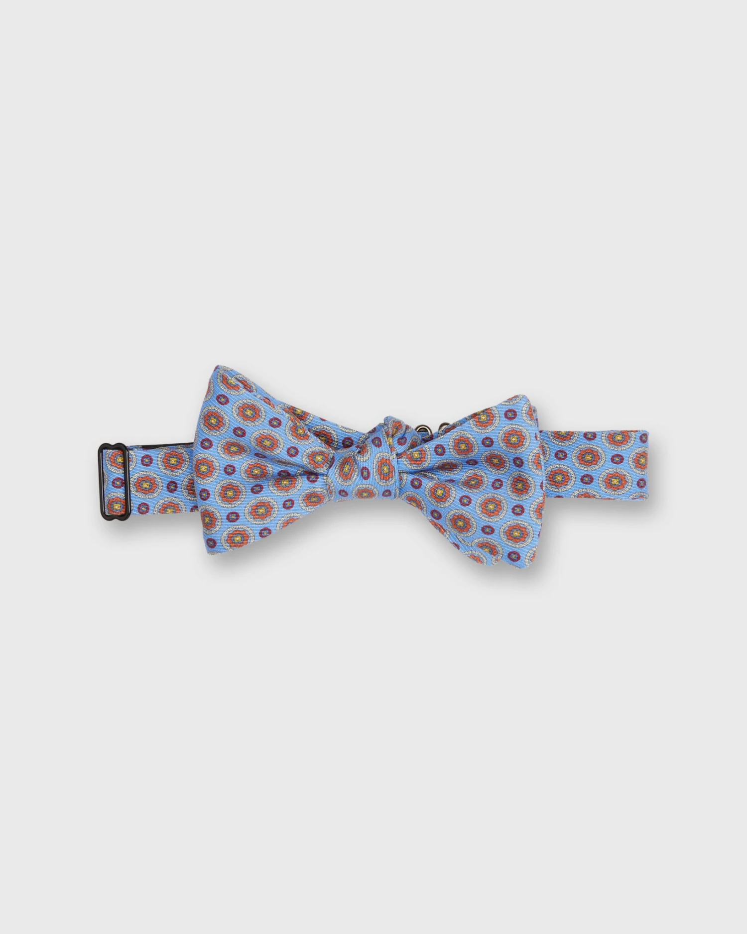 Silk Bow Tie In Light Blue/Red Medallion 1 Silk Bow Tie In Light Blue/Red Medallion