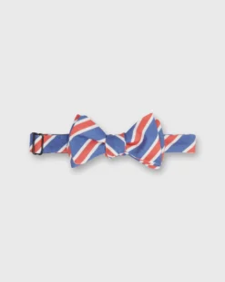 Cotton Bow Tie In Red/White/Blue Stripe