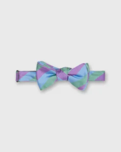 Silk Bow Tie In Light Blue Kinsey Stripe
