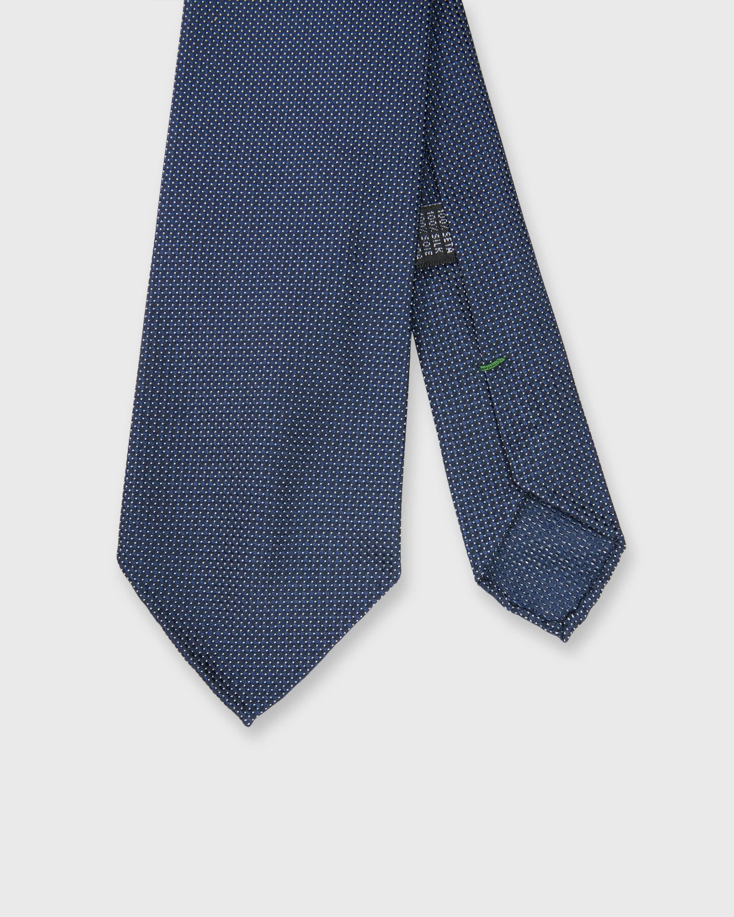 Silk Jacquard Tie In Navy/Bone Almond Dot 1 Silk Jacquard Tie In Navy/Bone Almond Dot