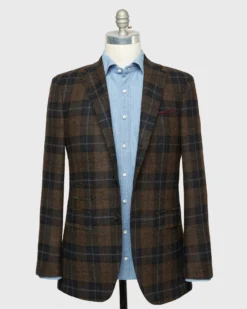 Virgil No. 3 Jacket In Brown/Coal/Blue Plaid Tweed -fashion S72047 57