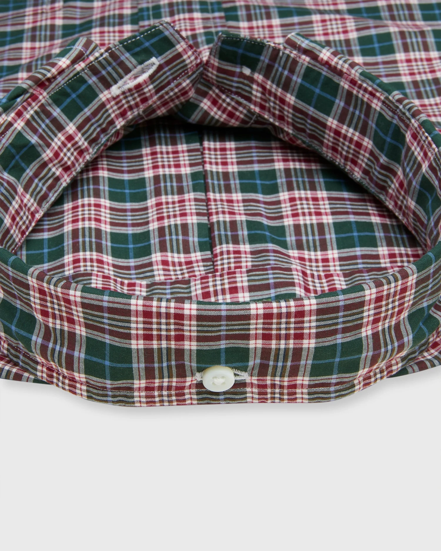 Button-Down Sport Shirt In Hunter/Red/Sky Plaid Poplin 3 Button-Down Sport Shirt In Hunter/Red/Sky Plaid Poplin - Image 3