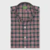 Button-Down Sport Shirt In Hunter/Red/Sky Plaid Poplin