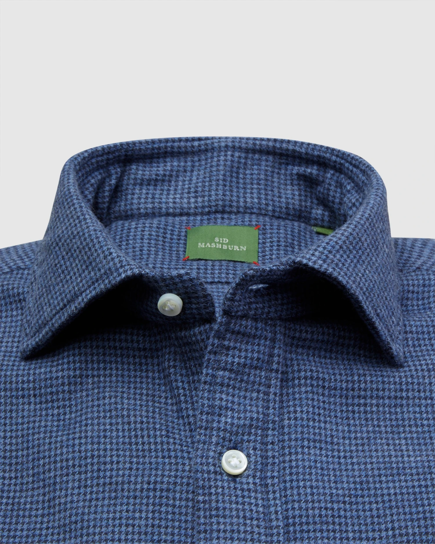 Otto Handmade Sport Shirt In Slate/Navy Brushed Houndstooth Flannel 2 Otto Handmade Sport Shirt In Slate/Navy Brushed Houndstooth Flannel - Image 2