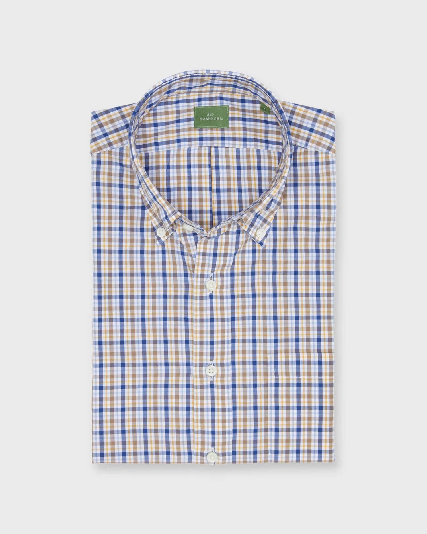 Button-Down Sport Shirt In Blue/Scotch Check Poplin 1 Button-Down Sport Shirt In Blue/Scotch Check Poplin