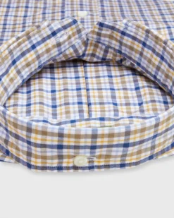 Button-Down Sport Shirt In Blue/Scotch Check Poplin 5 Button-Down Sport Shirt In Blue/Scotch Check Poplin -fashion S72076 357