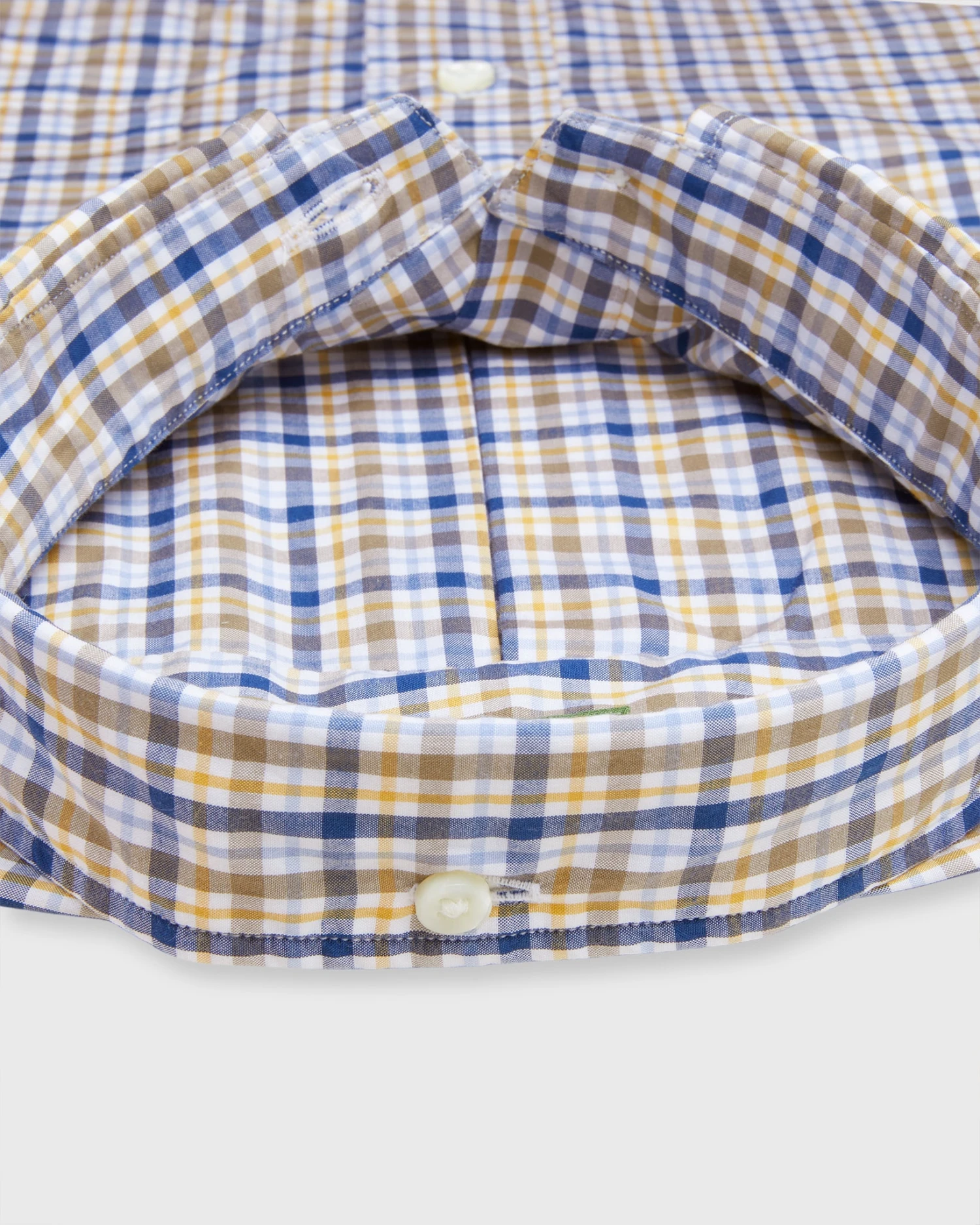 Button-Down Sport Shirt In Blue/Scotch Check Poplin 3 Button-Down Sport Shirt In Blue/Scotch Check Poplin - Image 3