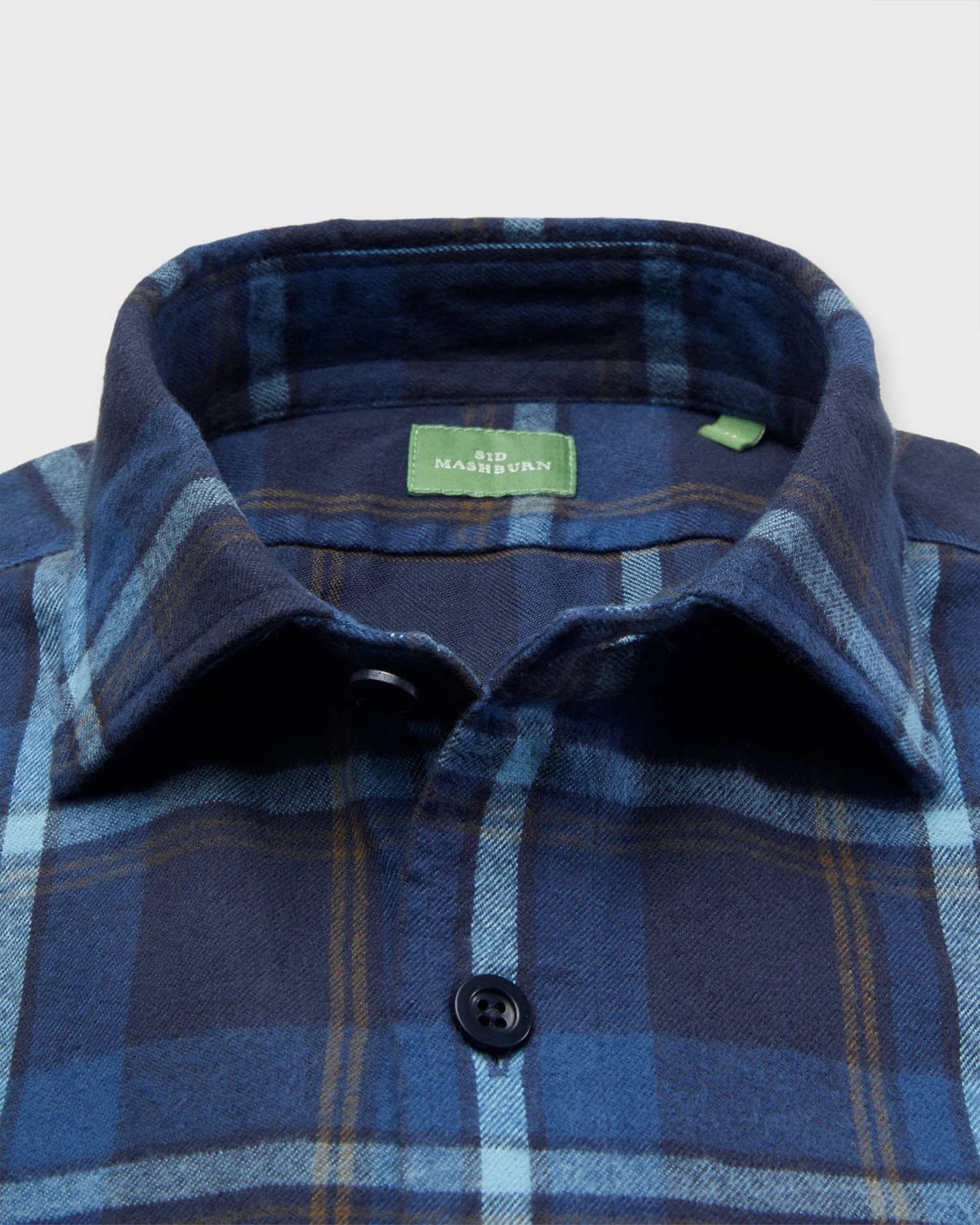 Band-Hem Work Shirt In Blue/Glacier/Olive Plaid Brushed Twill 2 Band-Hem Work Shirt In Blue/Glacier/Olive Plaid Brushed Twill - Image 2