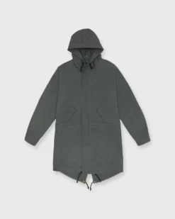 Cashpad Parka In Green Dry Waxed Poplin