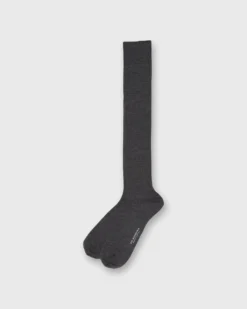 Over-The-Calf Dress Socks In Heather Grey Extra Fine Merino