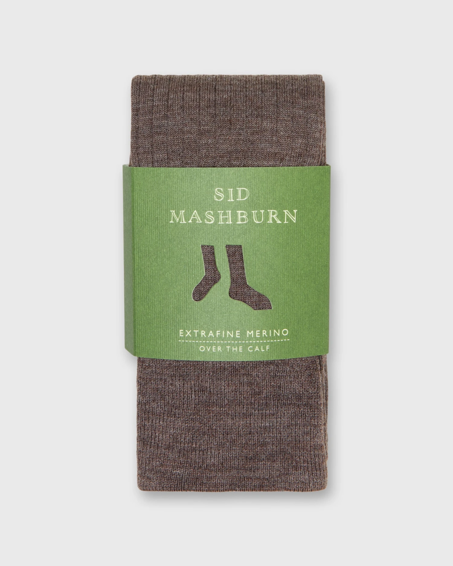 Over-The-Calf Dress Socks In Heather Brown Extra Fine Merino 2 Over-The-Calf Dress Socks In Heather Brown Extra Fine Merino - Image 2
