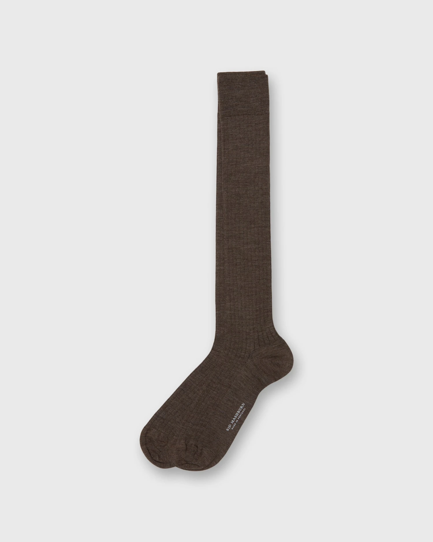 Over-The-Calf Dress Socks In Heather Brown Extra Fine Merino 1 Over-The-Calf Dress Socks In Heather Brown Extra Fine Merino
