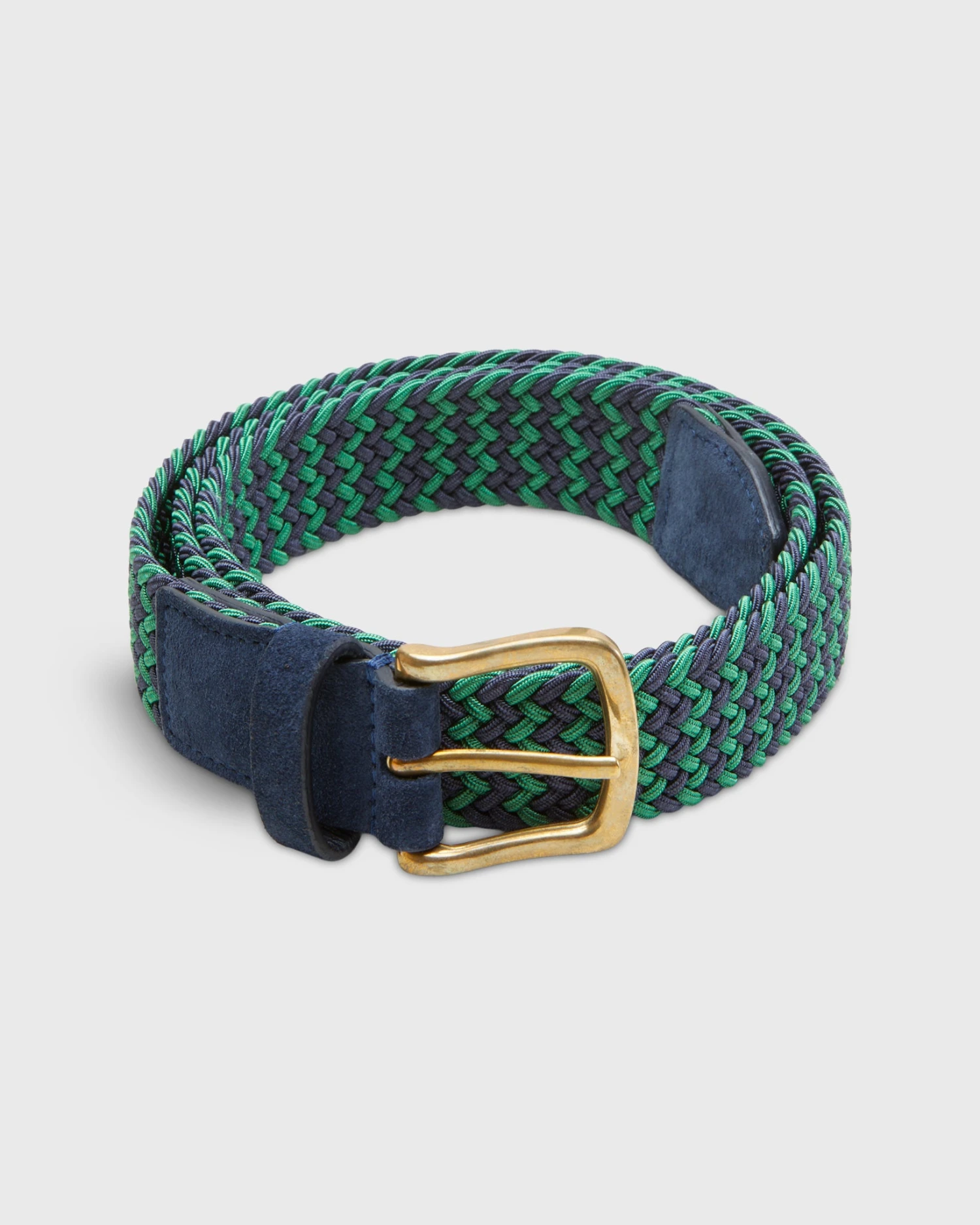 1.25" Woven Elastic Belt In Navy/Green 1 1.25" Woven Elastic Belt In Navy/Green