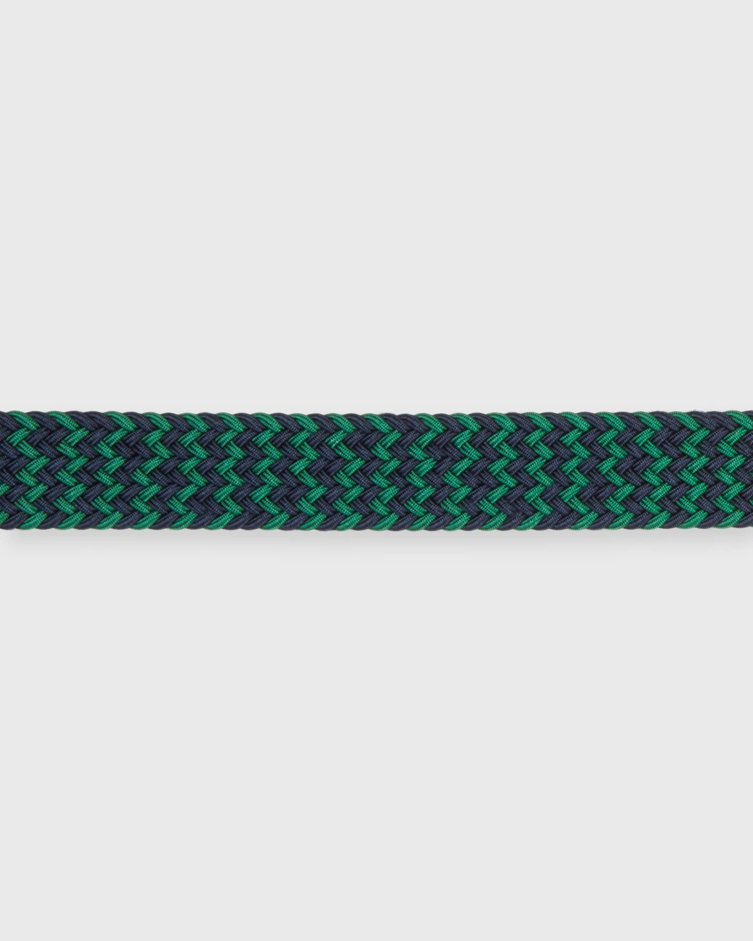 1.25" Woven Elastic Belt In Navy/Green 2 1.25" Woven Elastic Belt In Navy/Green - Image 2