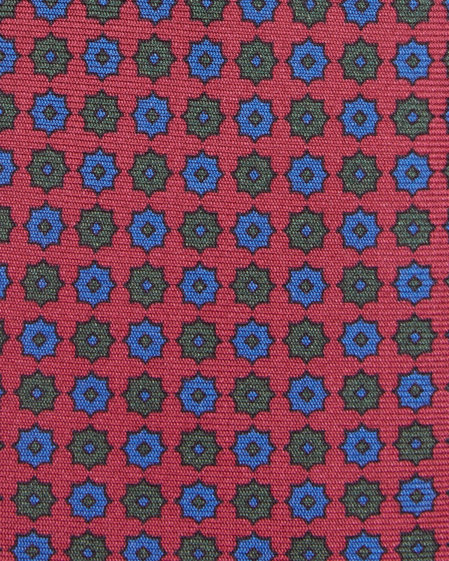 Silk Print Tie In Red/Green/Sky Flower 2 Silk Print Tie In Red/Green/Sky Flower - Image 2