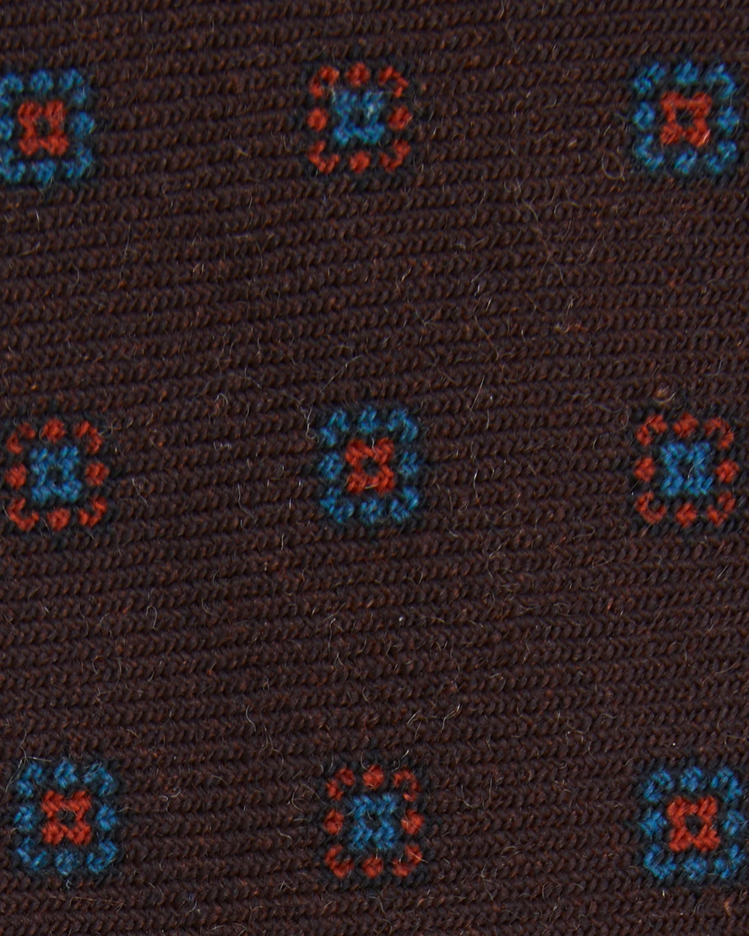 Wool Print Tie In Brown/Blue/Red Medallion 2 Wool Print Tie In Brown/Blue/Red Medallion - Image 2