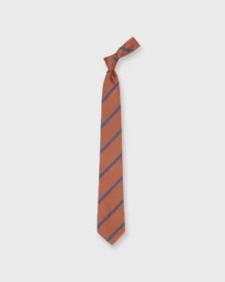 Silk Woven Tie In Orange/Blue/Brown Stripe -fashion S72539 59