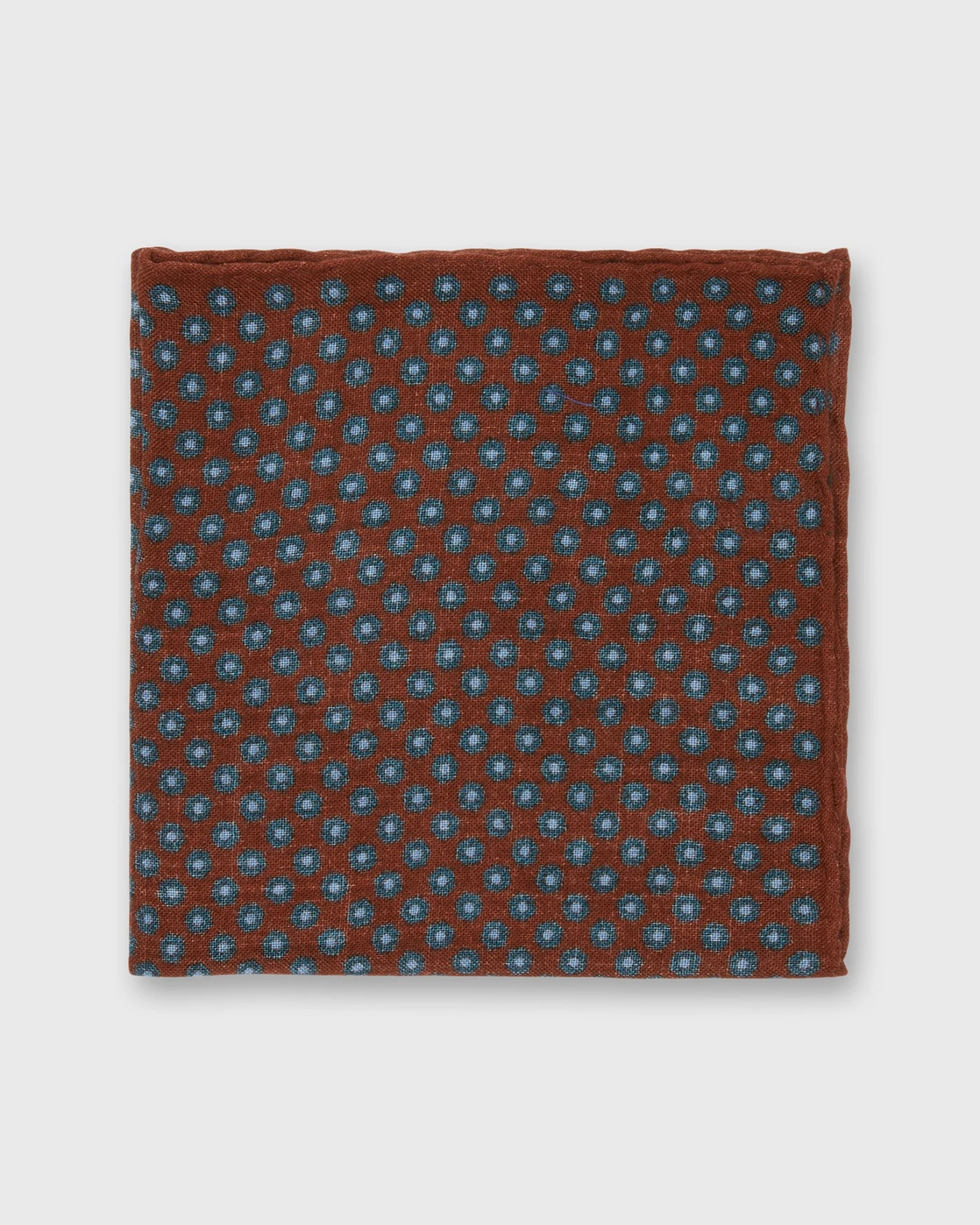 Wool/Silk Pocket Square In Red/Navy/Sky Flower 1 Wool/Silk Pocket Square In Red/Navy/Sky Flower